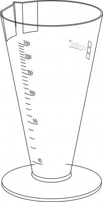 Urinal conic measuring cup 250 ml - yellow 