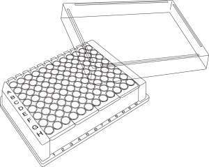 Microtitration plate - divided of P type - triple strip